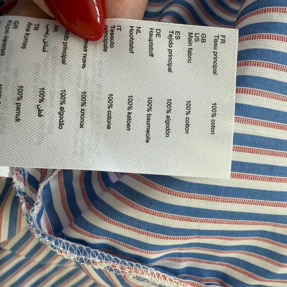 CLAUDIE PIERLOT Stripe Shirt Dress Cotton US 8 Long Sleeve NWT Parisian - Picture 8 of 10